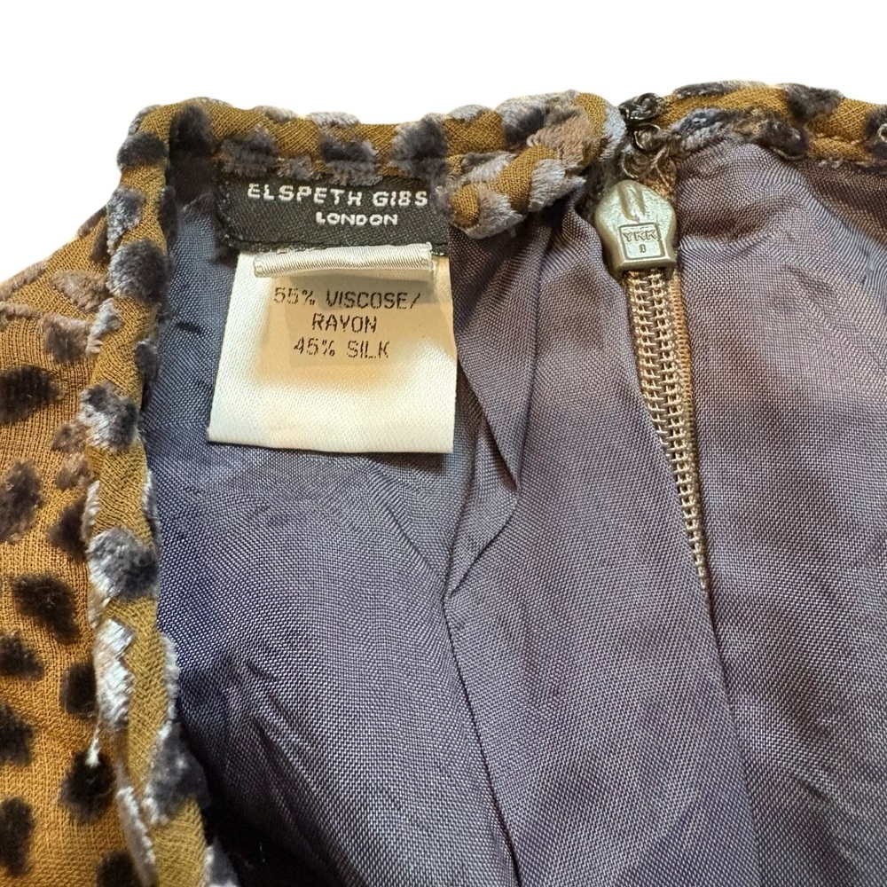 Elspeth Gibson London Animal Cheetah Print Dot Velvet Silk Blend Skirt - Picture 14 of 15